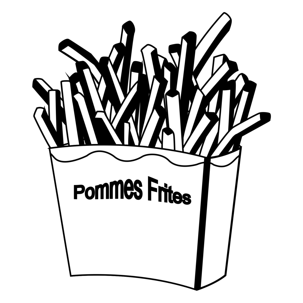Belgian French Fries Coloring Page