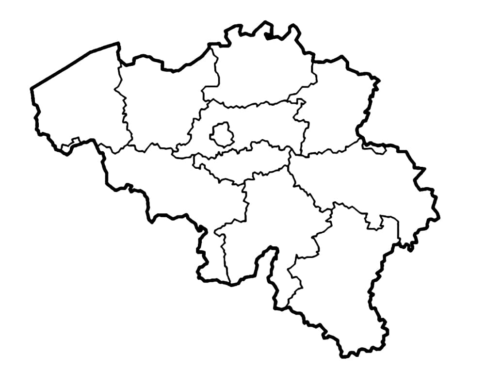 Belgium Map Coloring Page