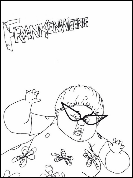 Bobs Mom Frankenweenie Coloring Page