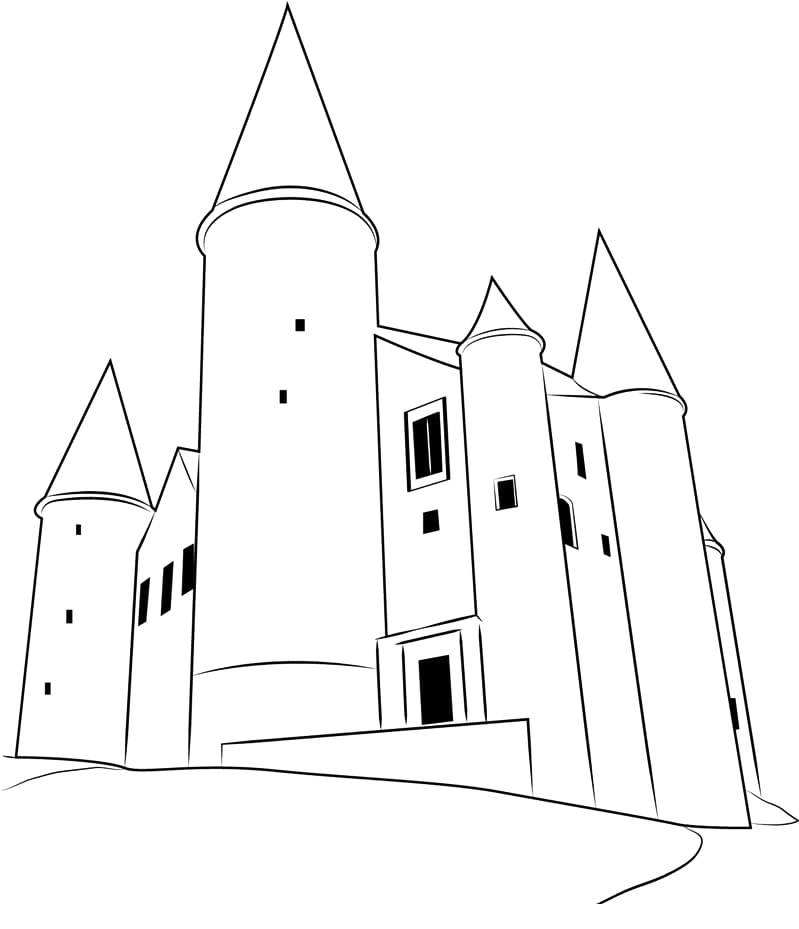 Castle In Belgium Coloring Page