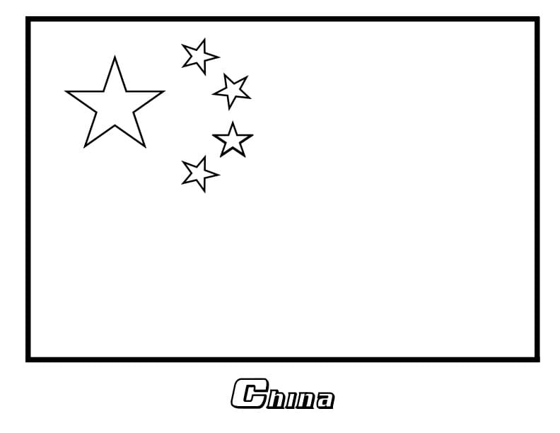 China Flag Coloring Page