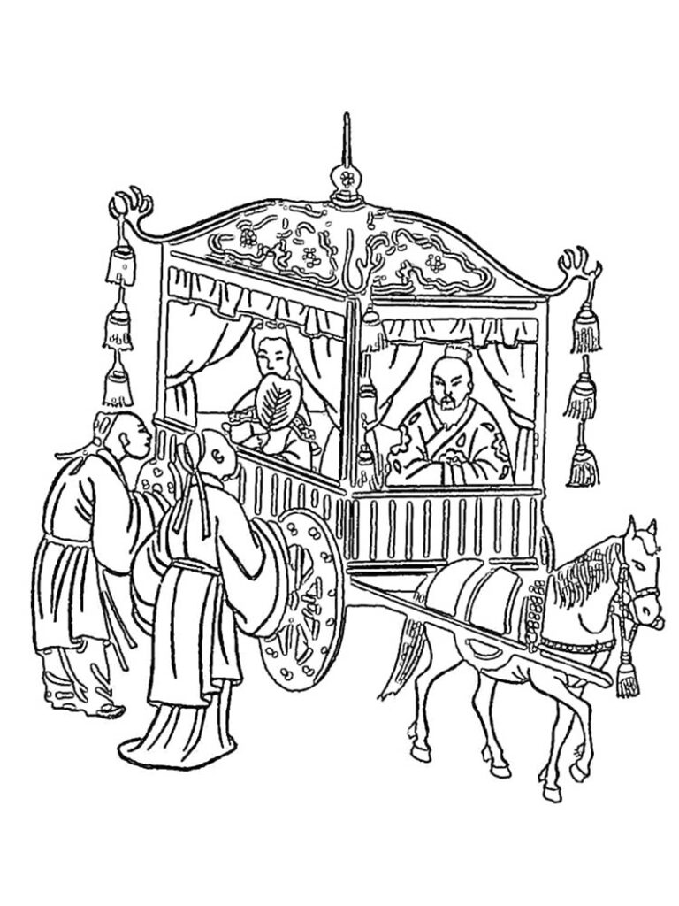 Chinese Carriage Coloring Page