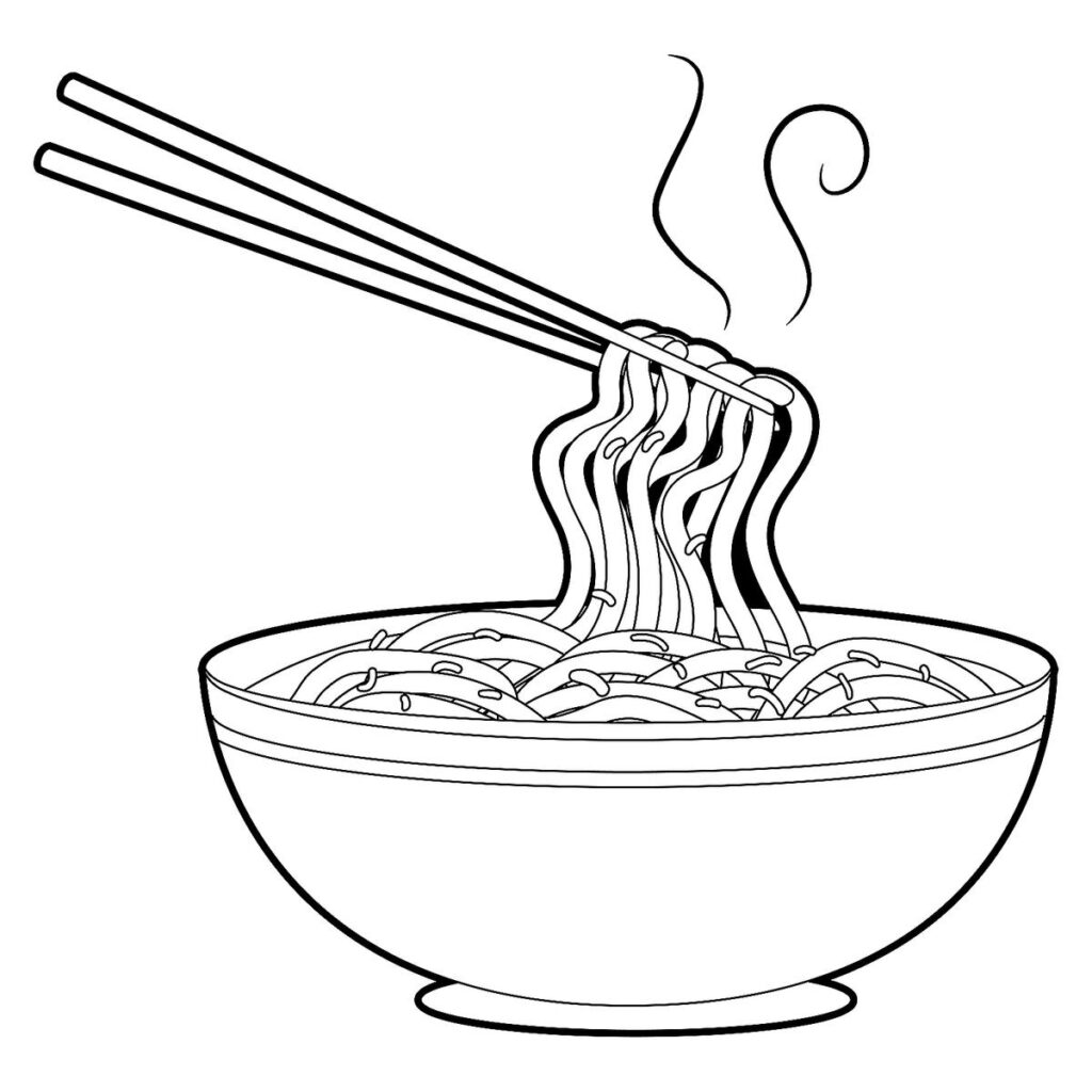 Chinese Noodles Coloring Page