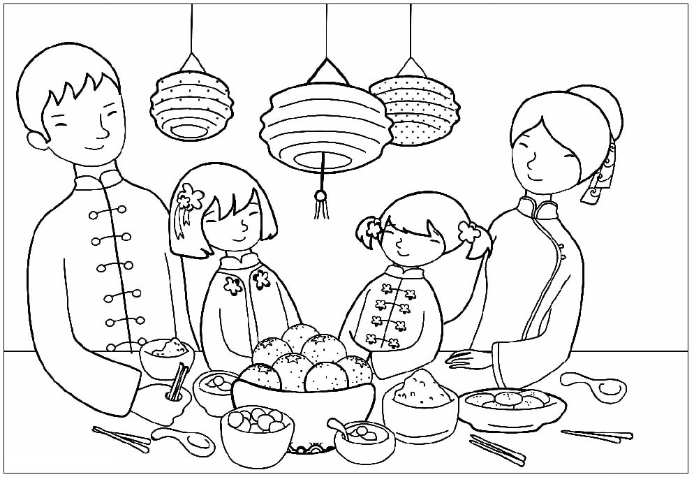 Chinese Restaurant Coloring Page