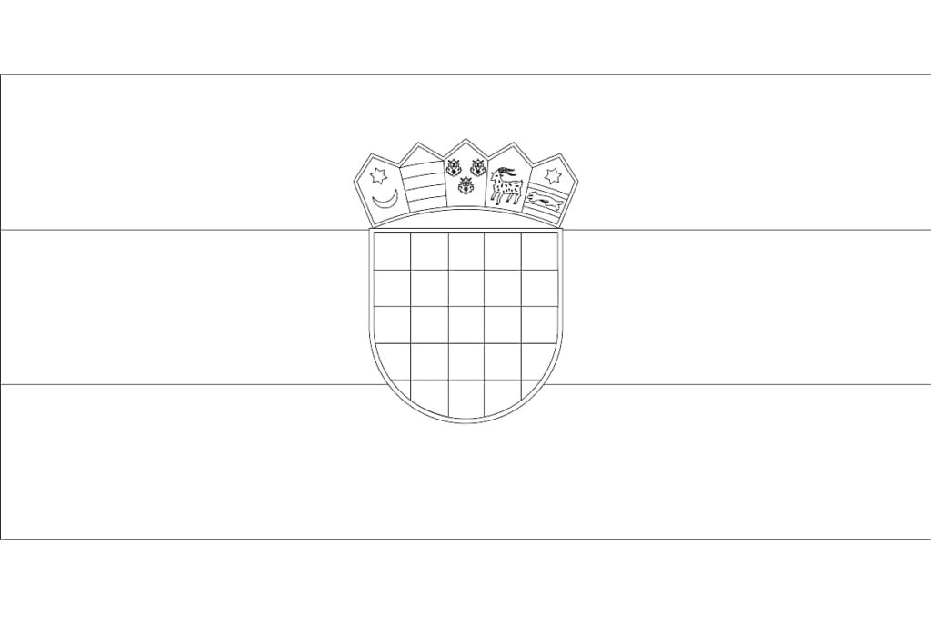 Croatia Flag Coloring Page