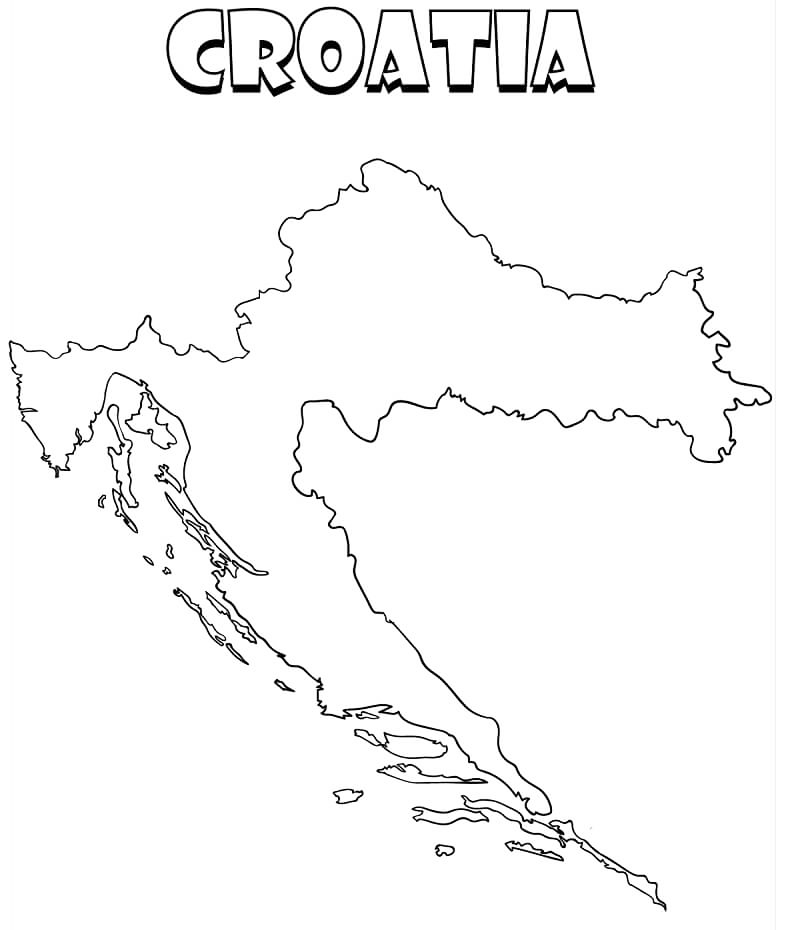Croatia Map Coloring Page