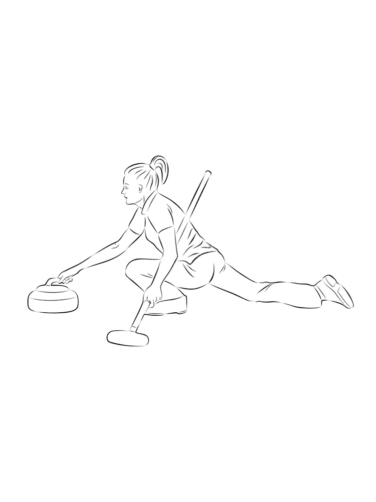 Curling Sport Coloring Page