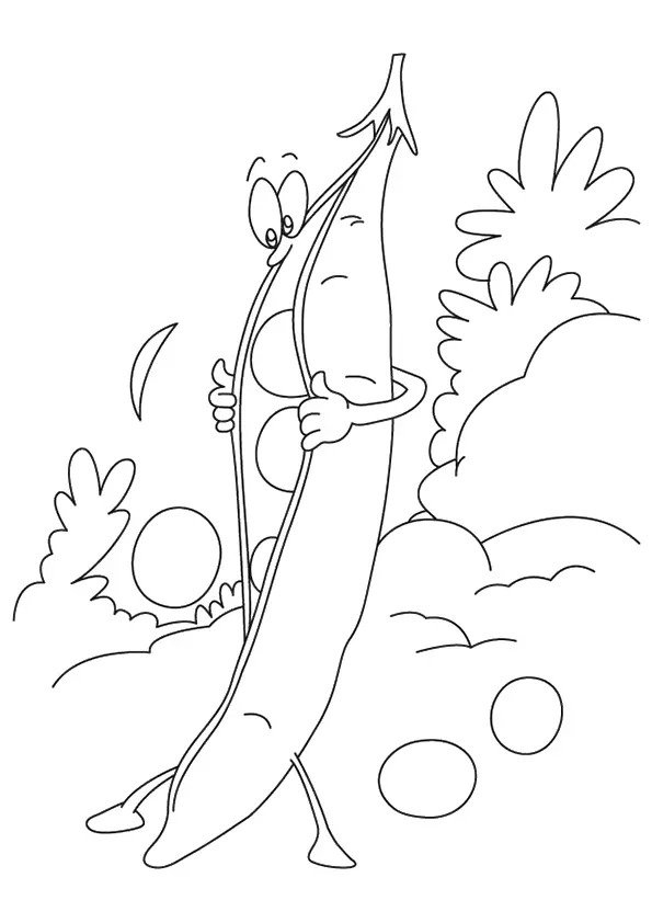 Cute Pea Coloring Page