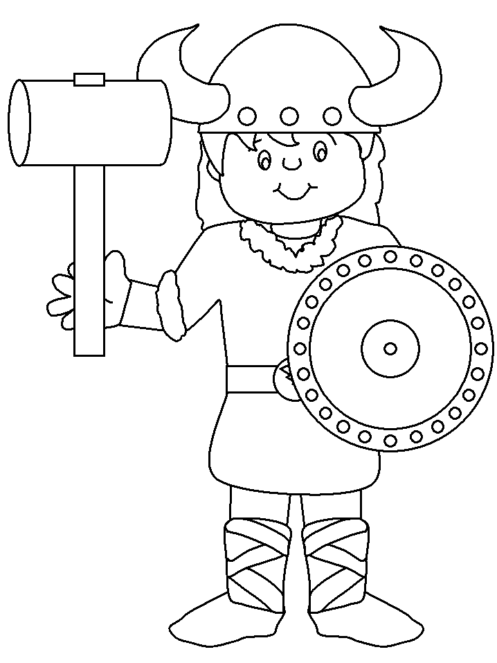 Cute Viking Coloring Page