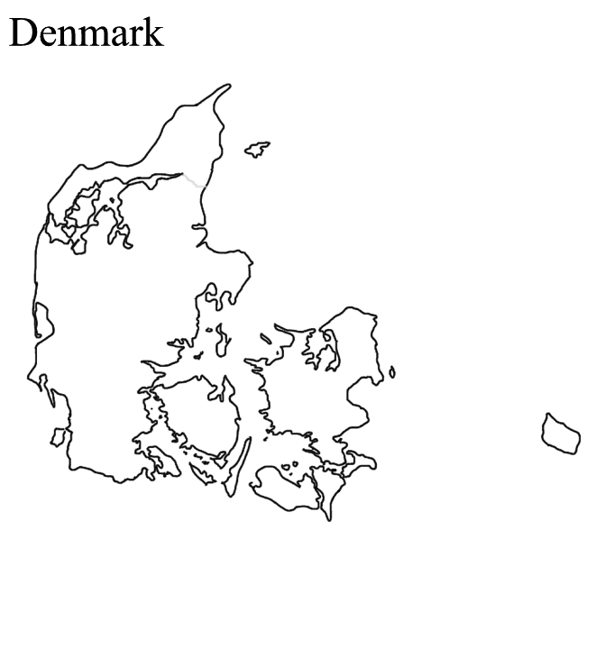 Denmark Map Coloring Page