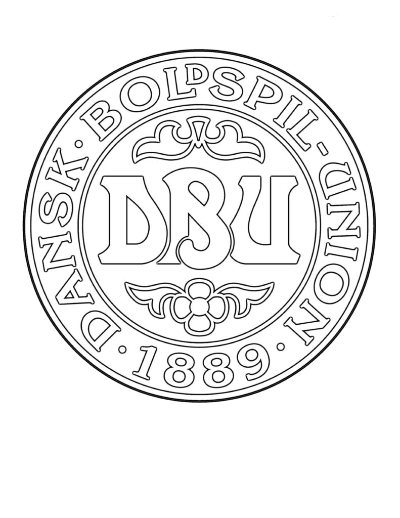 Denmark National Football Logo Coloring Page