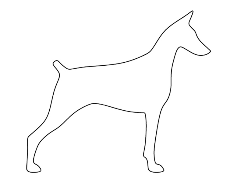 Doberman Outline Coloring Page