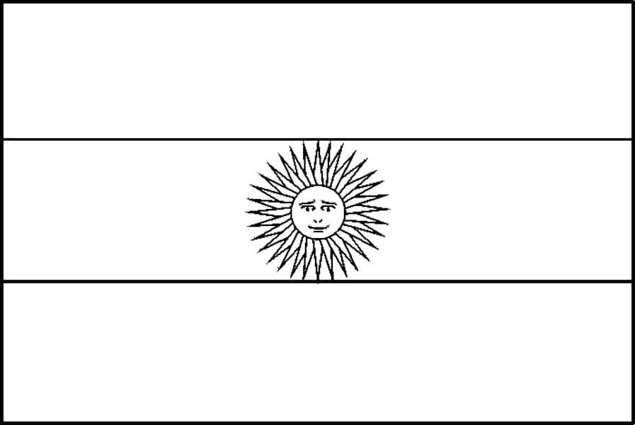 Flag Of Argentina Coloring Page
