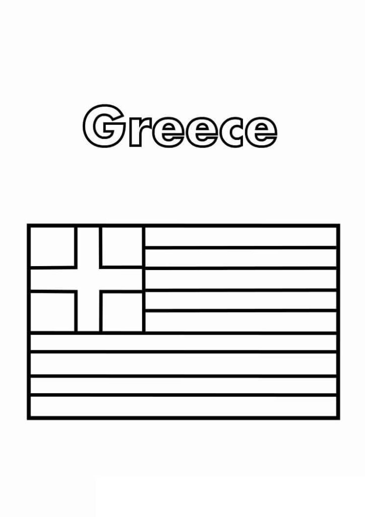 Flag Of Greece Coloring Page