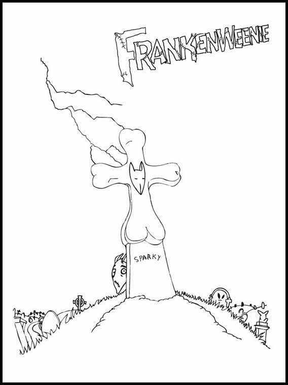 Frankenweenie Grave Coloring Page