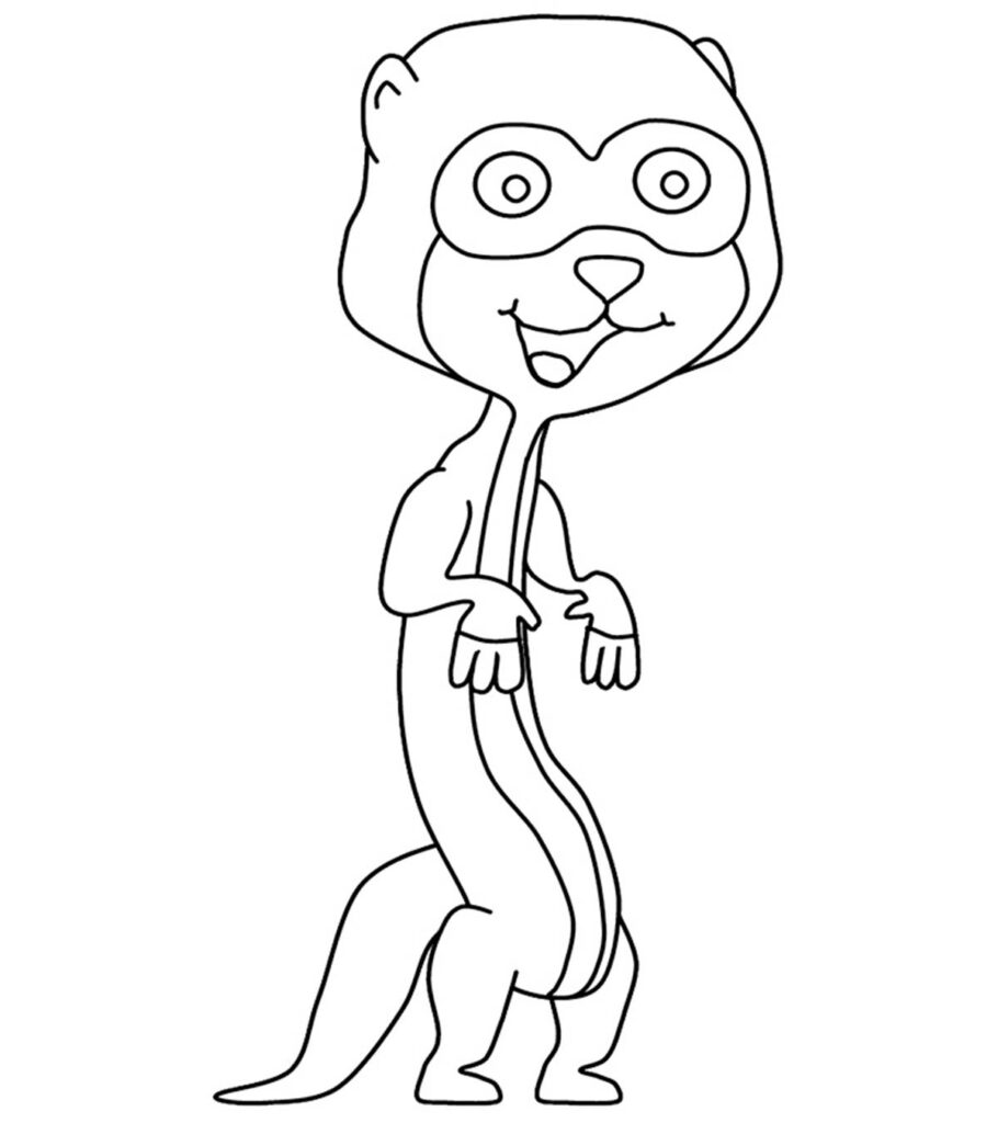 Funny Meerkat Coloring Page