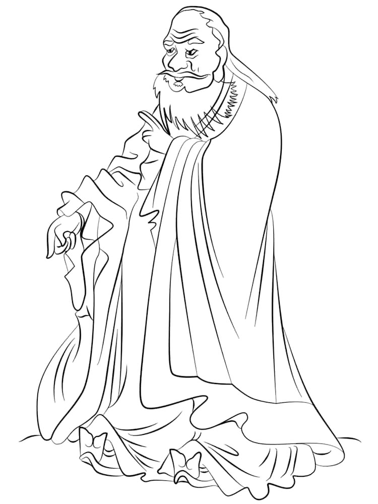 Man In China Coloring Page