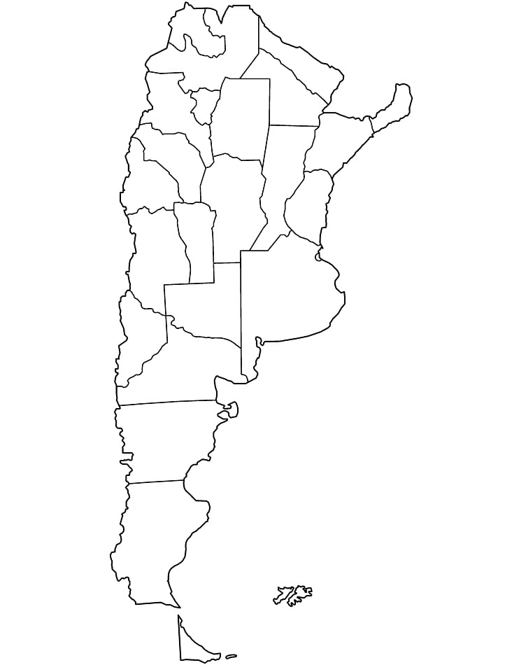 Map Of Argentina Coloring Page
