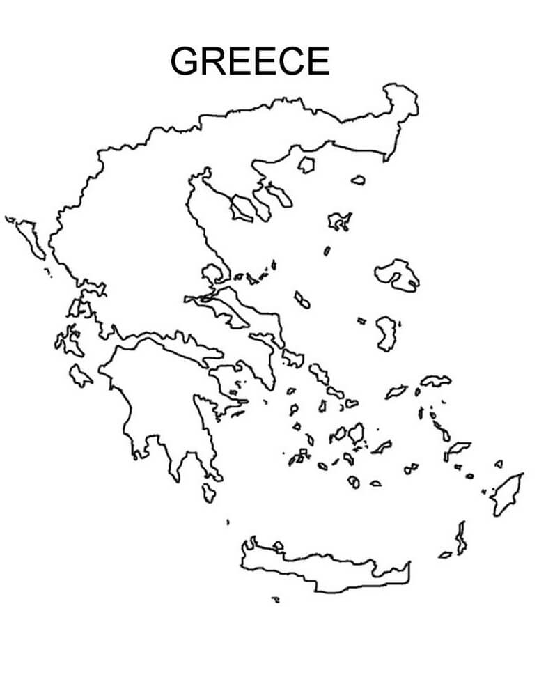 Map Of Greece Coloring Page