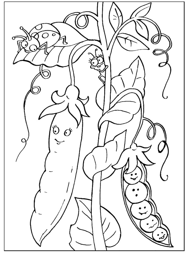 Momma And Baby Peas Coloring Page