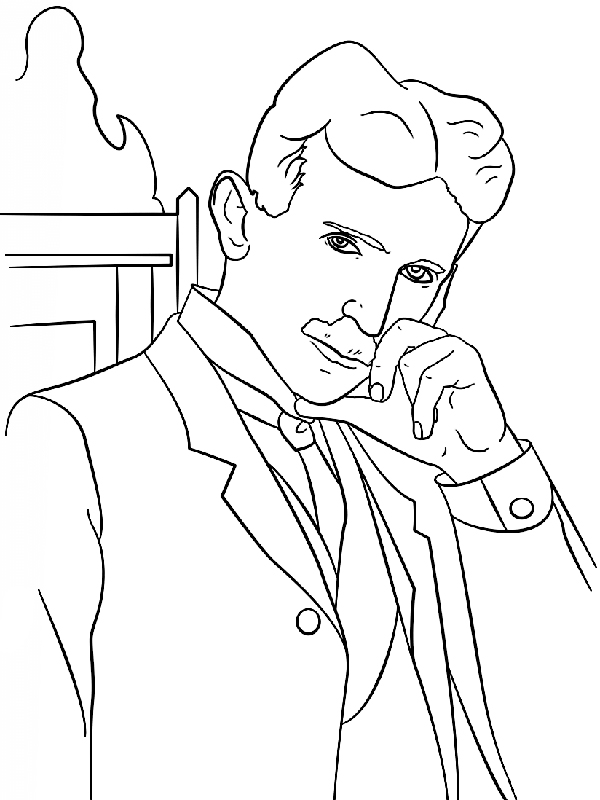 Nikola Tesla From Croatia Coloring Page