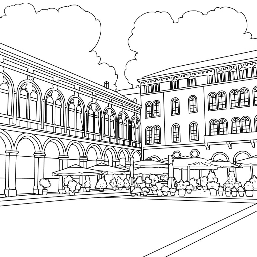 Palace In Croatia Coloring Page