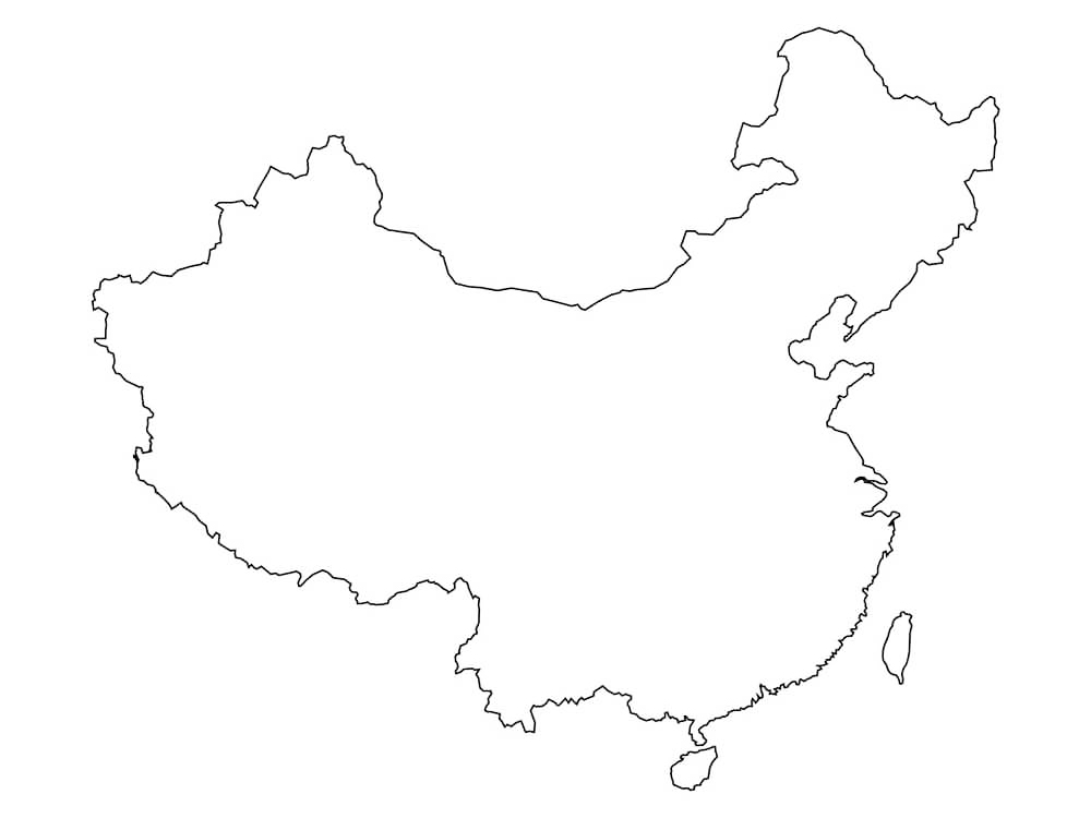 Shape Map Of China Coloring Page