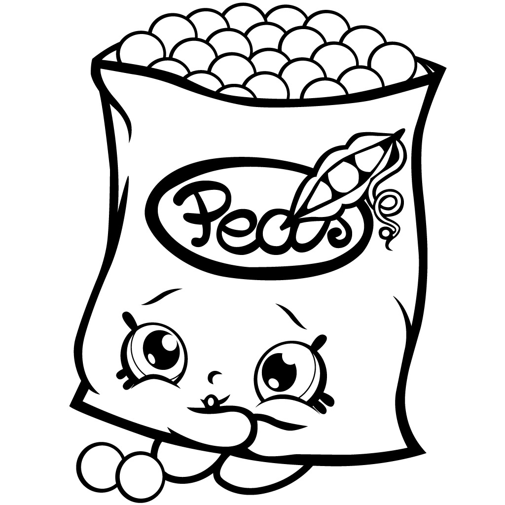 Shopkins Pea Coloring Page