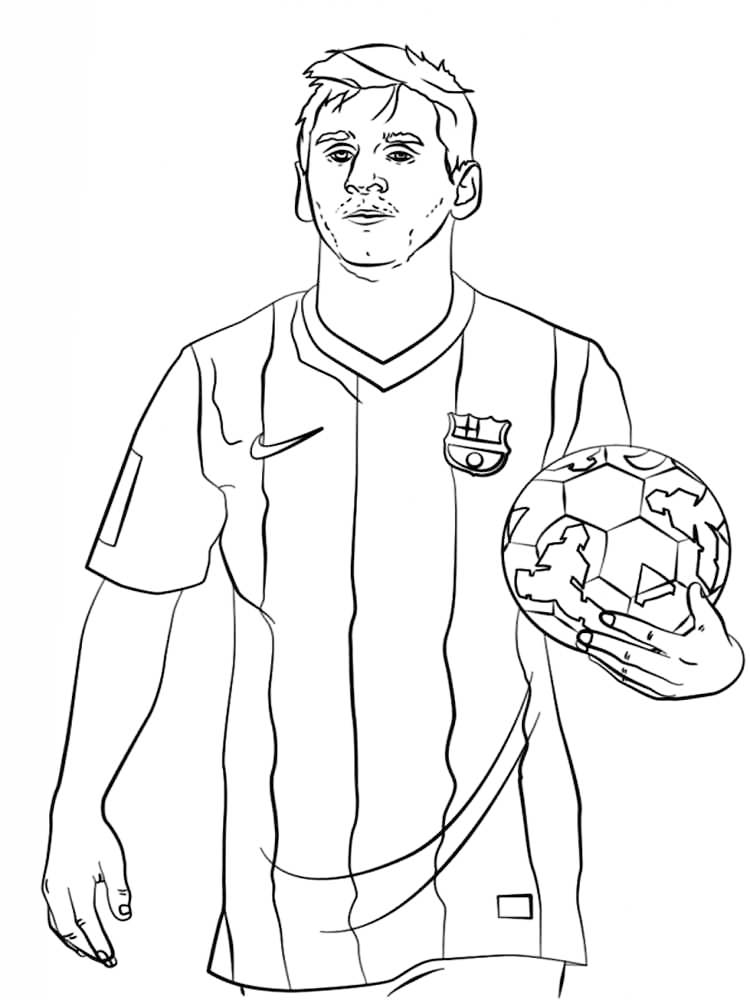 Soccer Messi Argentina Coloring Page