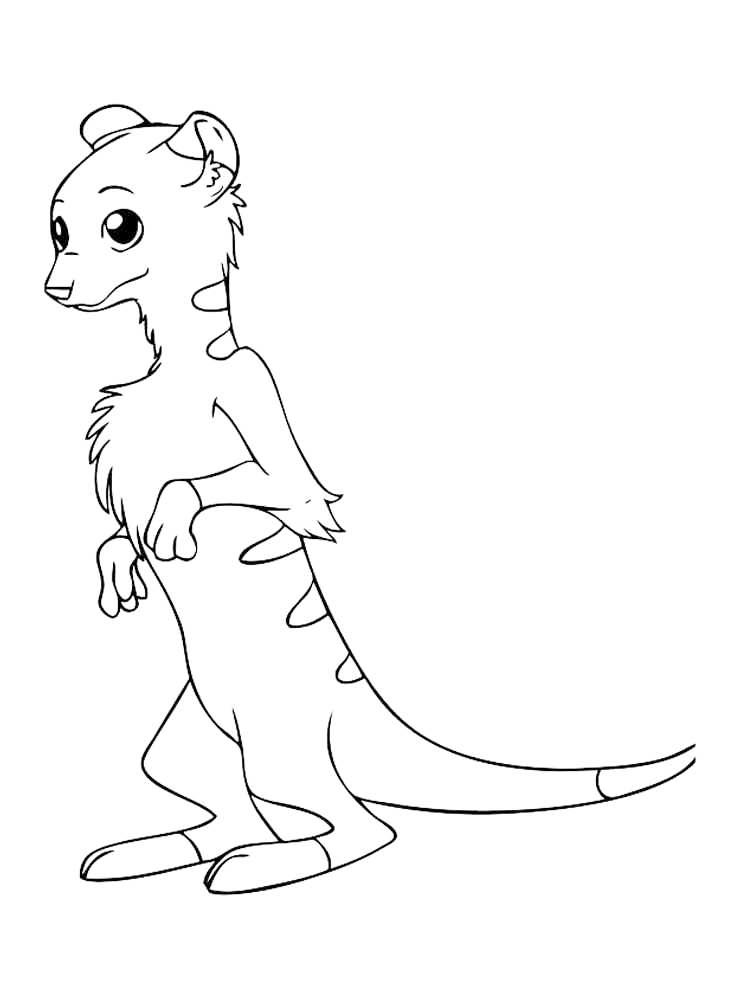 Striped Meerkat Coloring Page