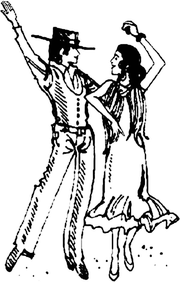Tango Dance Argentina Coloring Page