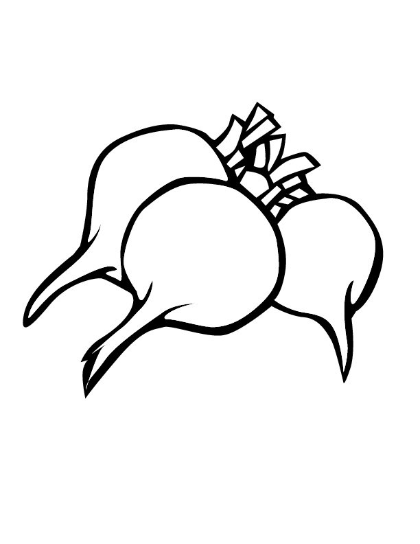 Three Radishes Coloring Page
