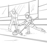Two People Curling Coloring Page