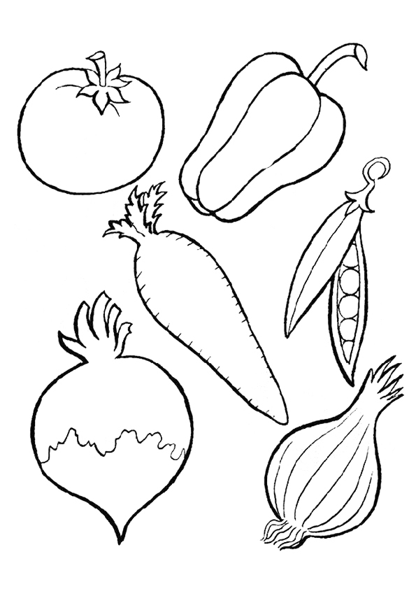 Vegetables With Radish Coloring Page