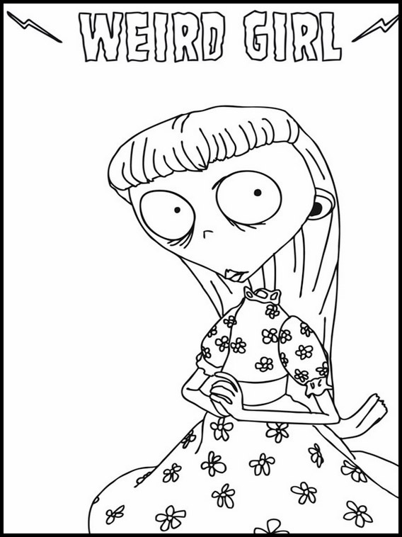 Weird Girl Frankenweenie Coloring Page
