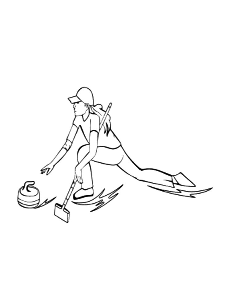 Woman Curling Coloring Page