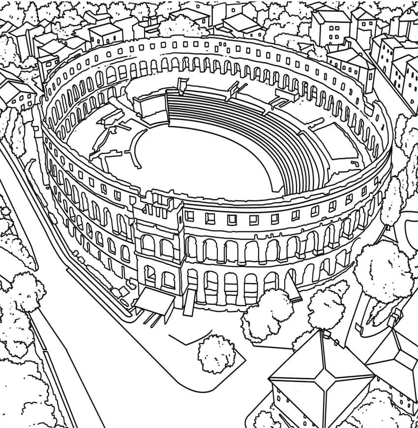 Pula Arena Croatia Coloring Pages