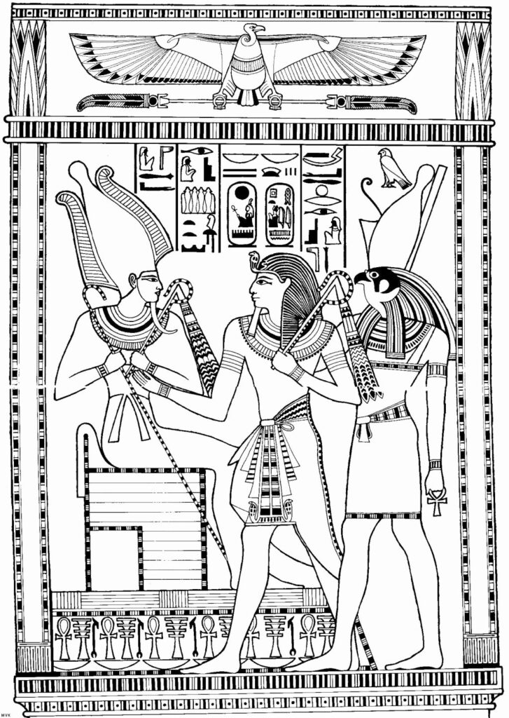 Ancient Egyptian Heirolgyph Coloring Page