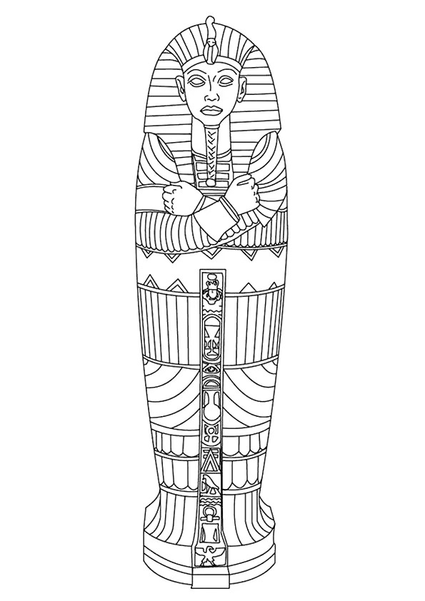 Ancient Sarcophagus Egypt Coloring Page