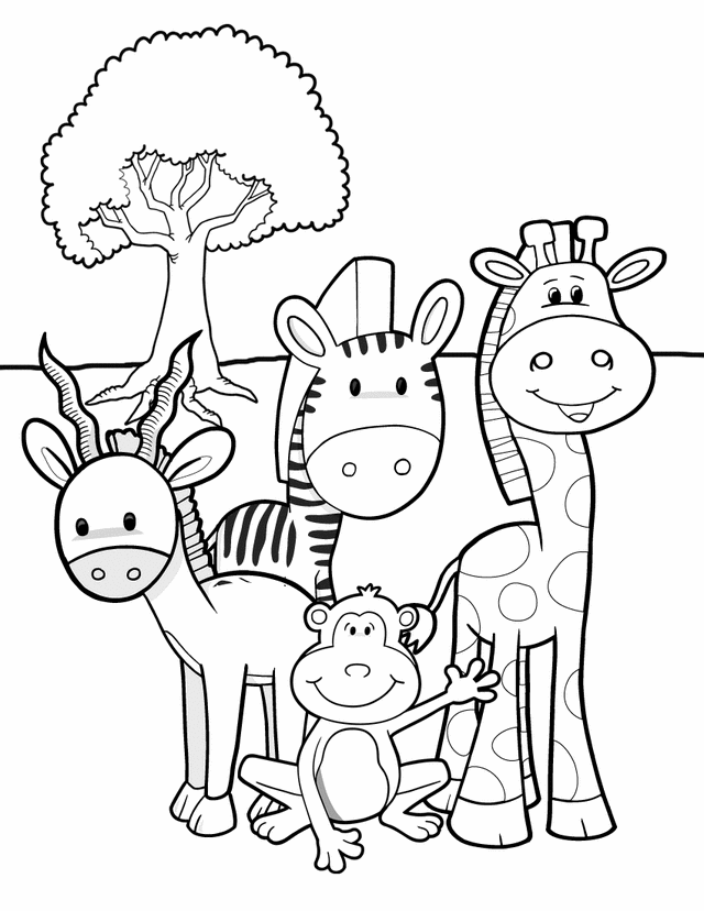 Animals In Kenya Coloring Page