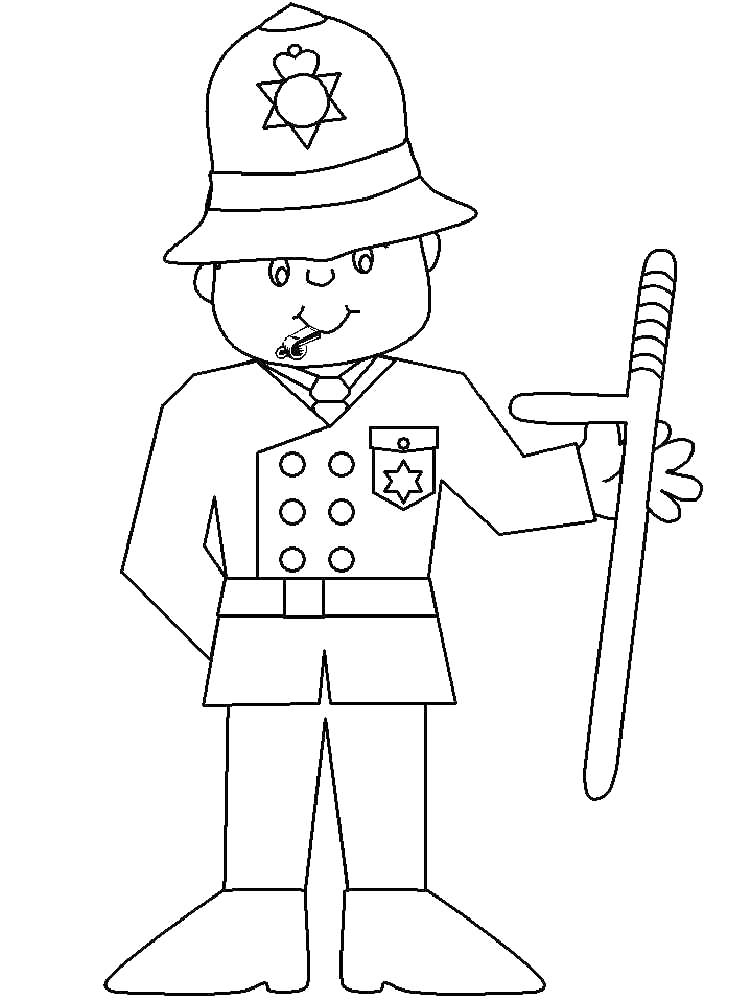 British Police Coloring Page