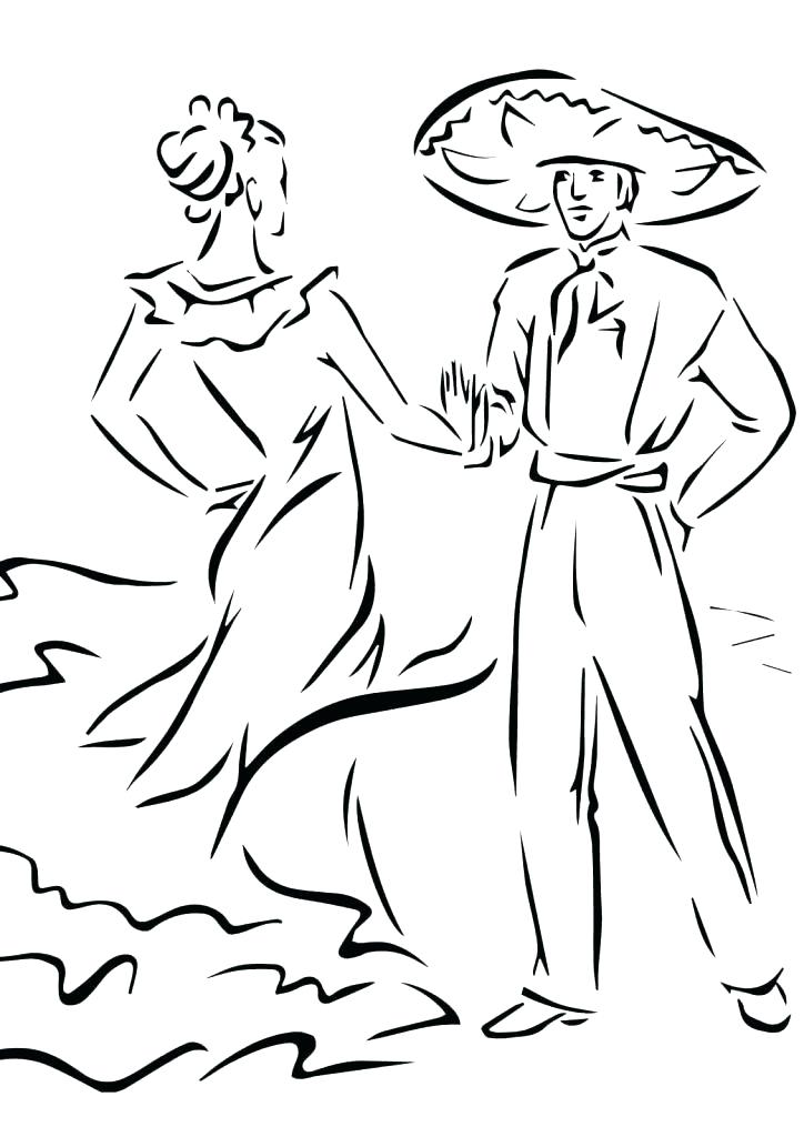 Columbian Dancers Coloring Page