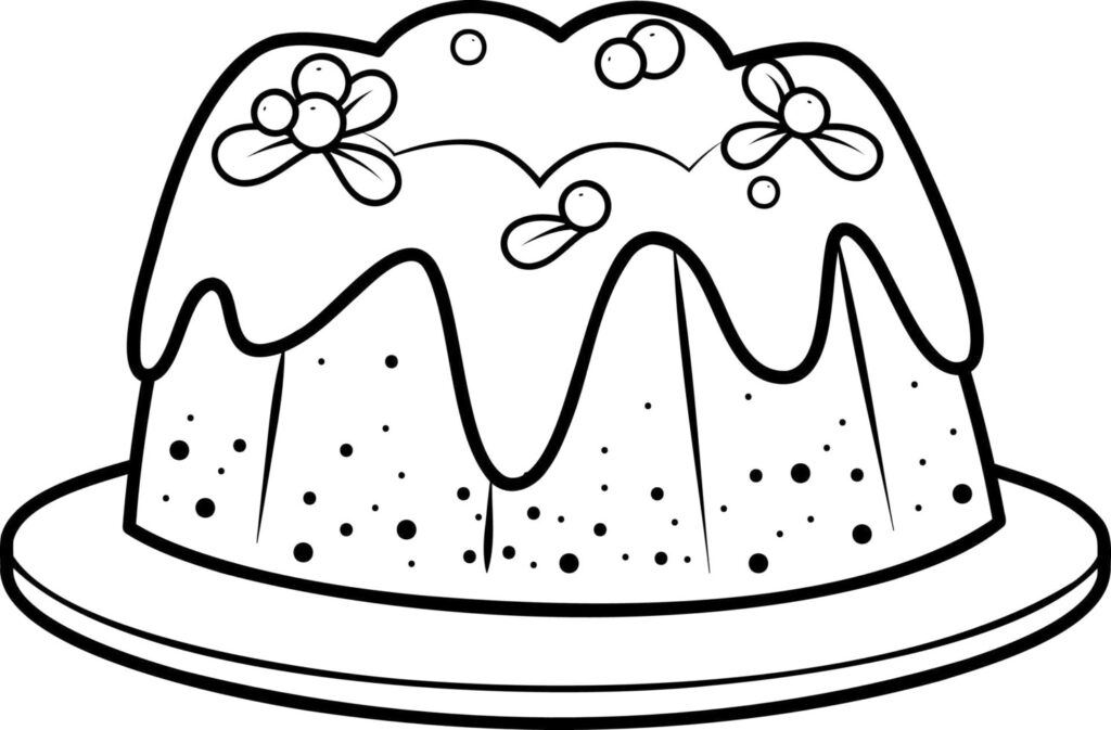 Fancy Fuitcake Coloring Page