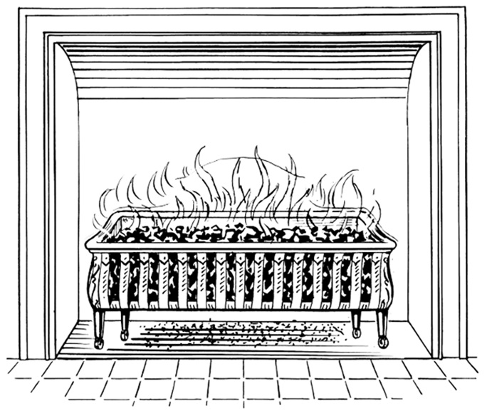 Fireplace Coloring Page