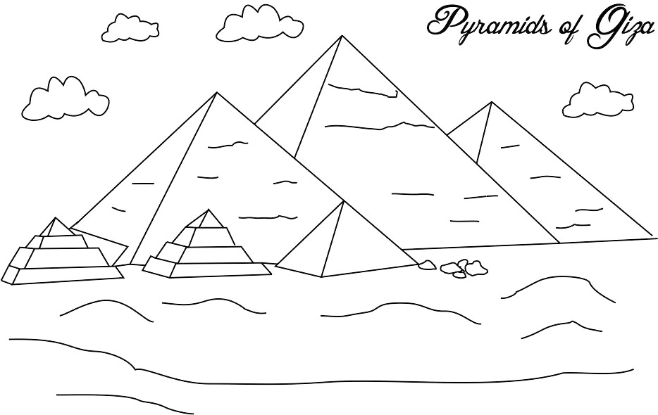 Great Pyramid Of Giza Egypt Coloring Page