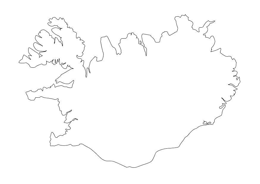 Iceland Map Coloring Page