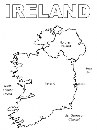 Ireland Map Coloring Page