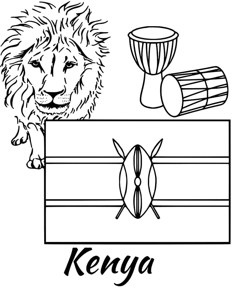 Kenya Coloring Pagess