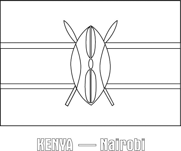 Kenya Flag Coloring Page