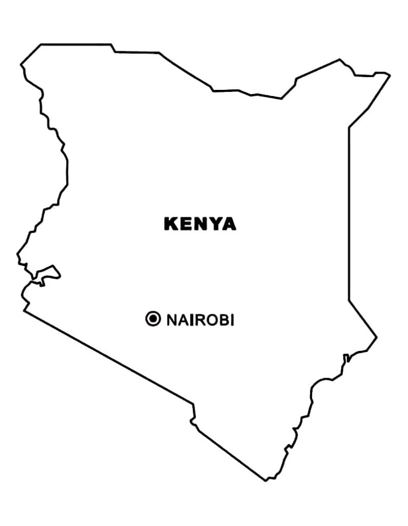 Kenya Map Coloring Page